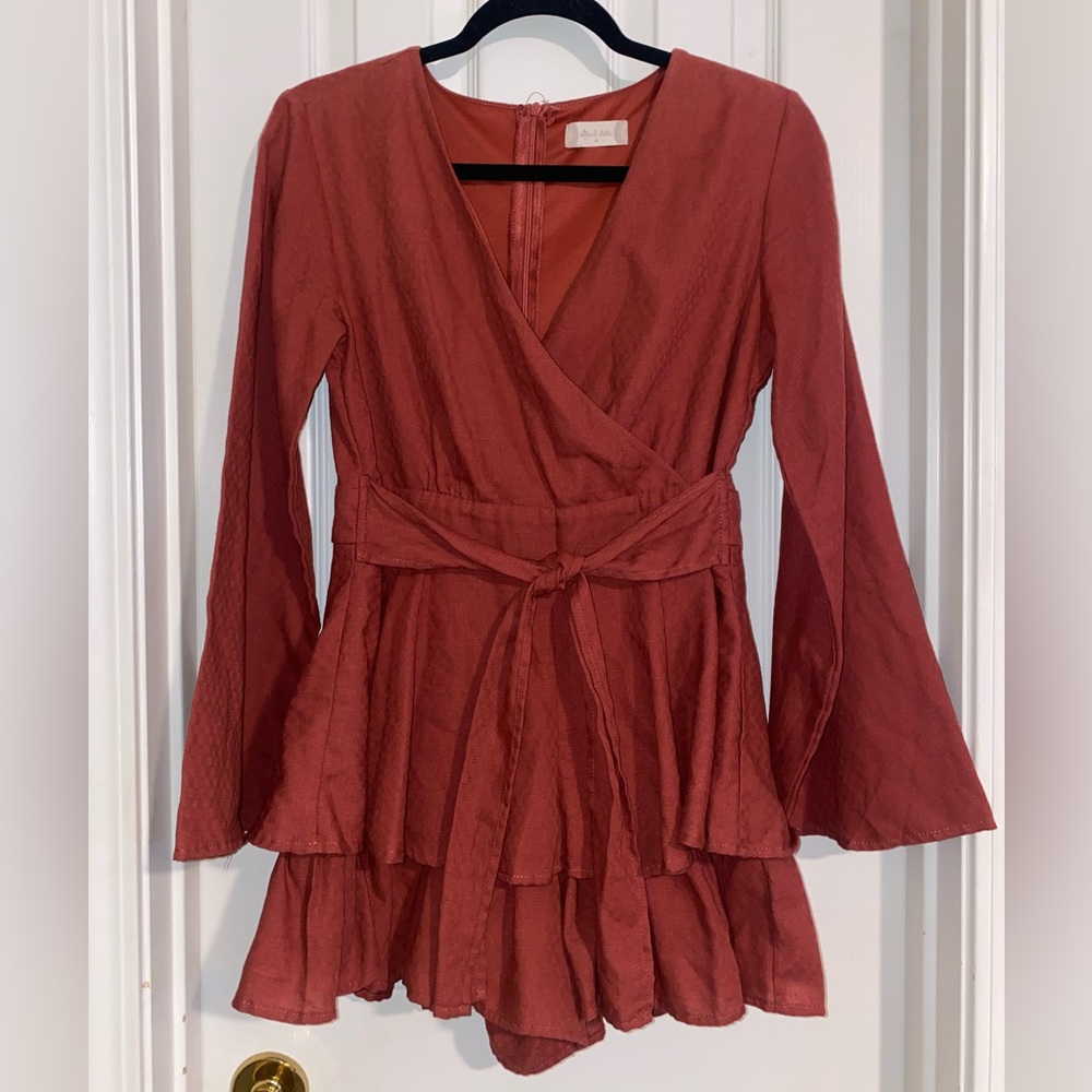 Altar'd State Rust Long Sleeve Romper